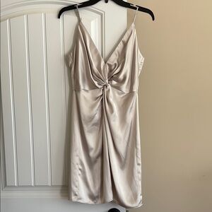 GIANNI BINI Elegant Satin Dress in Champagne Size 4